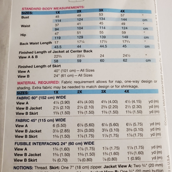 VTG Kwik Sew 3656 Mid & Maxi Skirt & Jacket Pattern Uncut Plus Size 1X-4X Modest - Picture 7 of 8